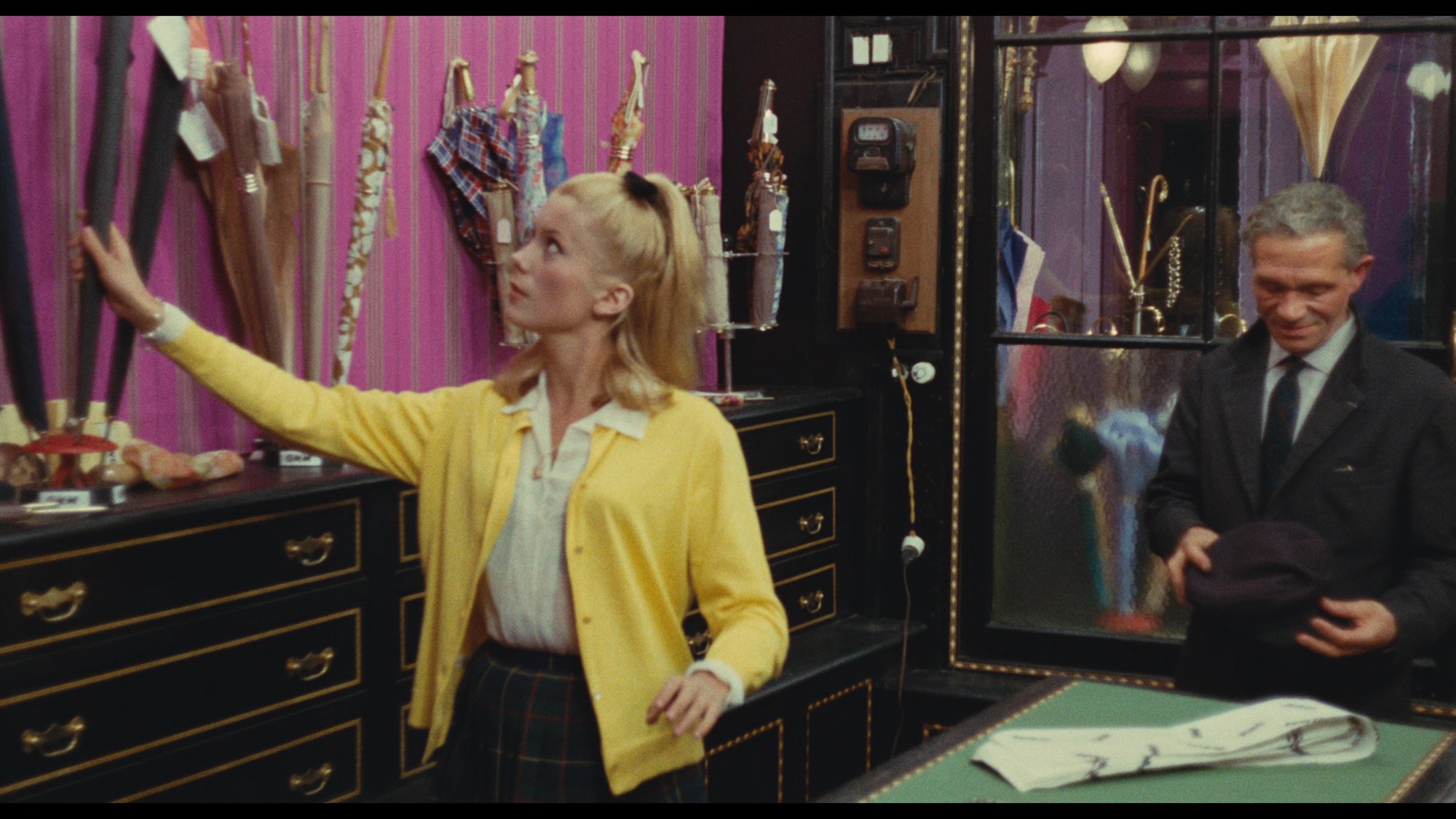 Screen capture from The Umbrellas of Cherbourg