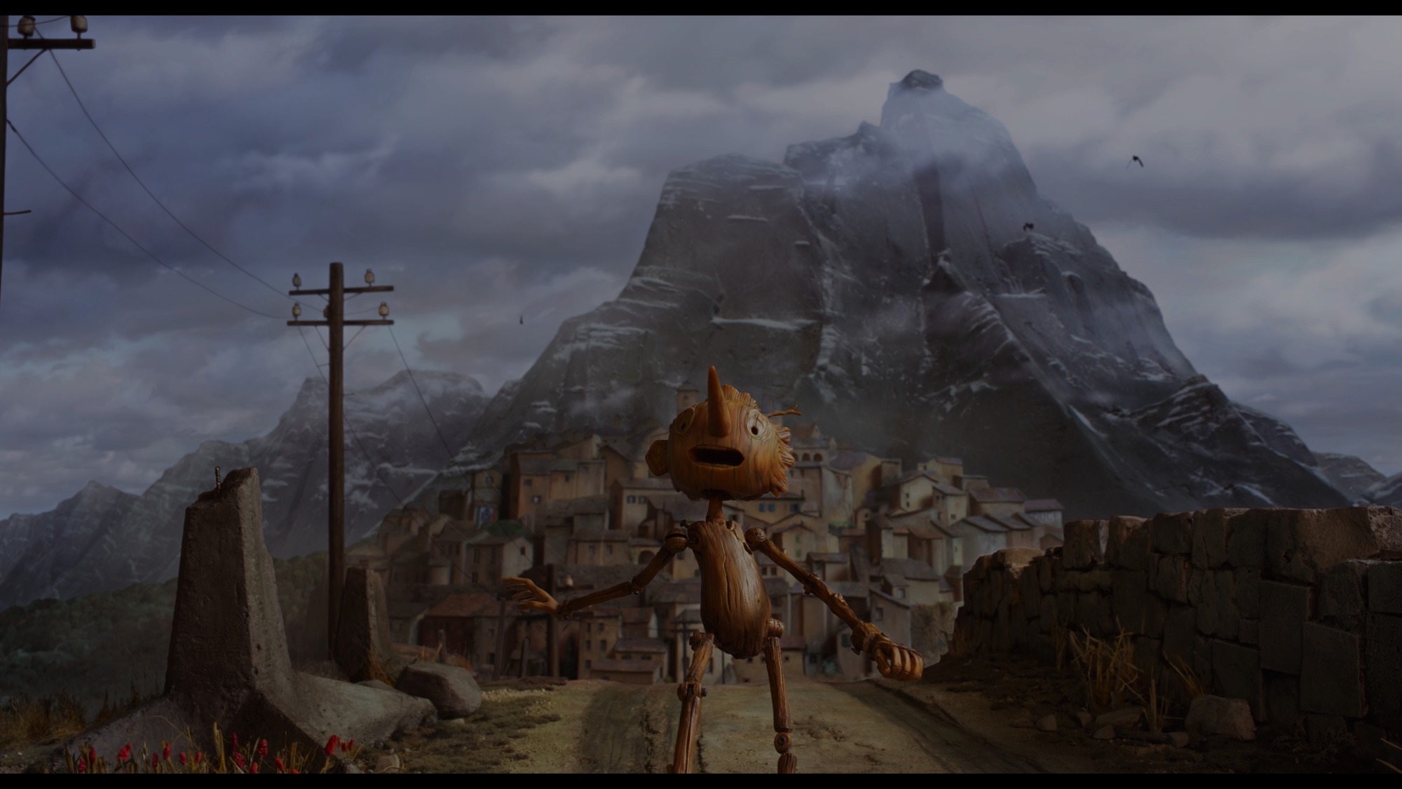 Screen capture from Guillermo del Toro’s Pinocchio