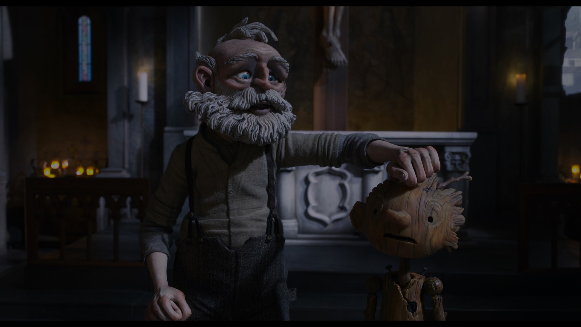 Screen capture from Guillermo del Toro’s Pinocchio