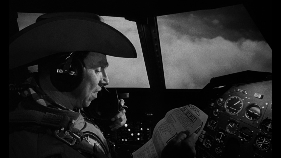 Screen capture from Dr. Strangelove, or: How I Learned to Stop Worrying and Love the Bomb