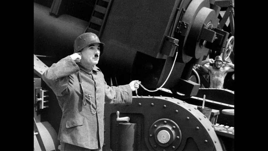 Screen capture from The Great Dictator