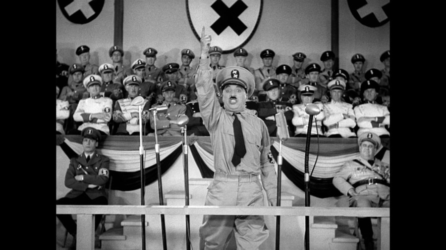 Screen capture from The Great Dictator