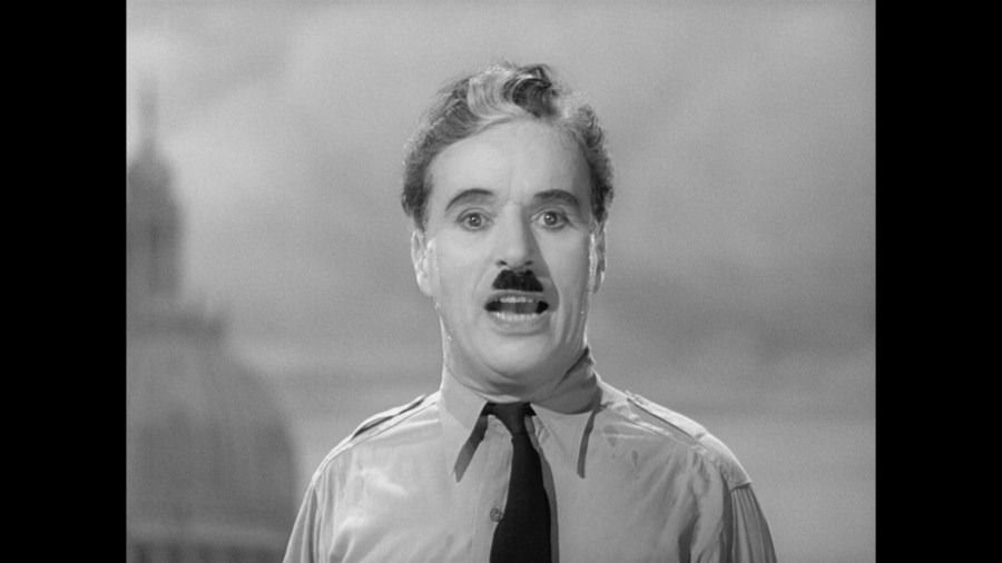 Screen capture from The Great Dictator