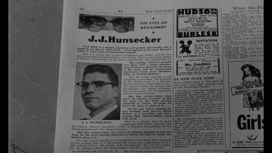 Screen capture from Sweet Smell of Success