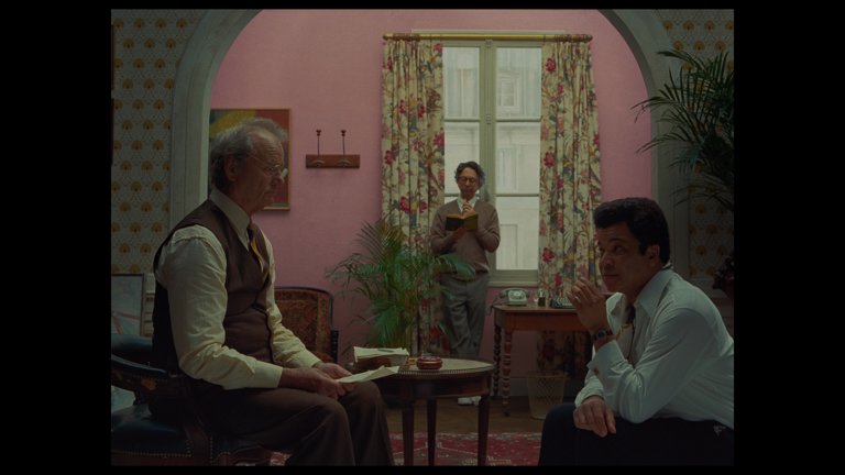 Screen capture from The French Dispatch of the Liberty, Kansas Evening Sun