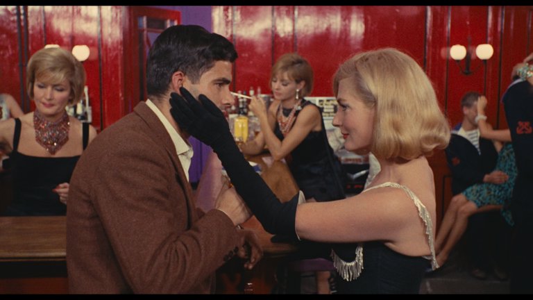 Screen capture from The Umbrellas of Cherbourg