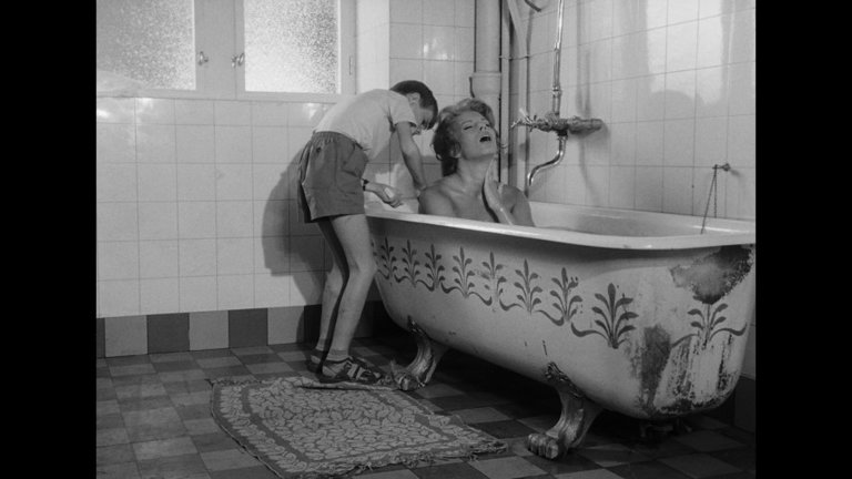 Screen capture from A Film Trilogy by Ingmar Bergman