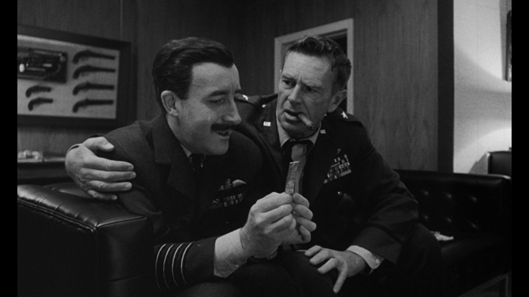 Screen capture from Dr. Strangelove, or: How I Learned to Stop Worrying and Love the Bomb