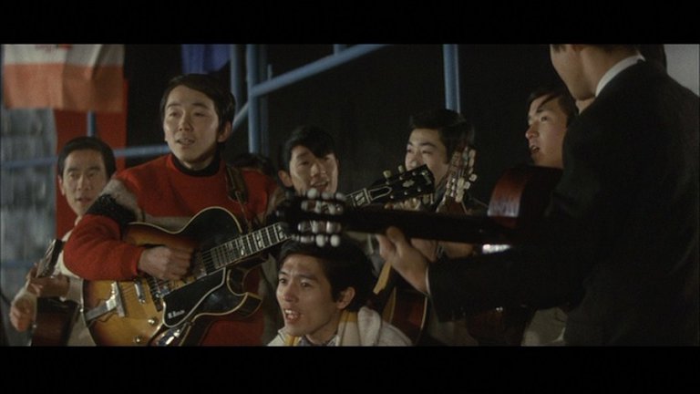 Screen capture from Oshima's Outlaw Sixties