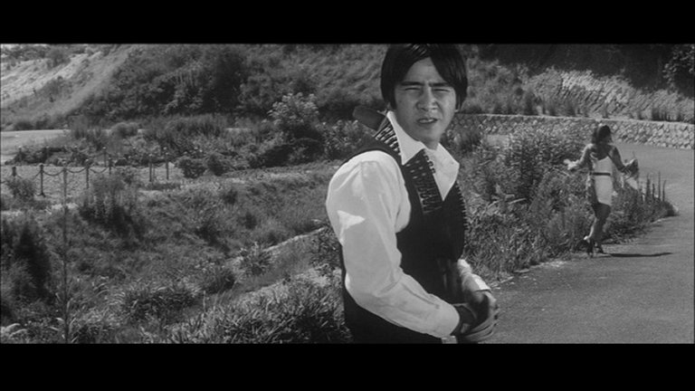 Screen capture from Oshima's Outlaw Sixties