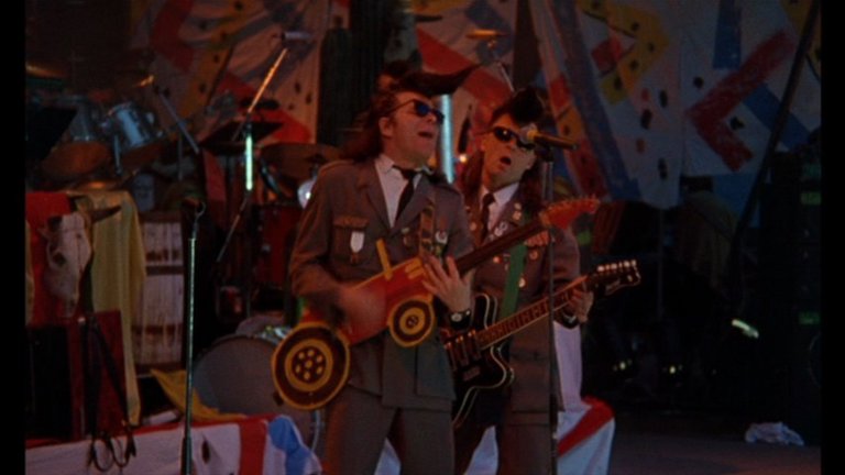 Screen capture from Aki Kaurismäki’s Leningrad Cowboys