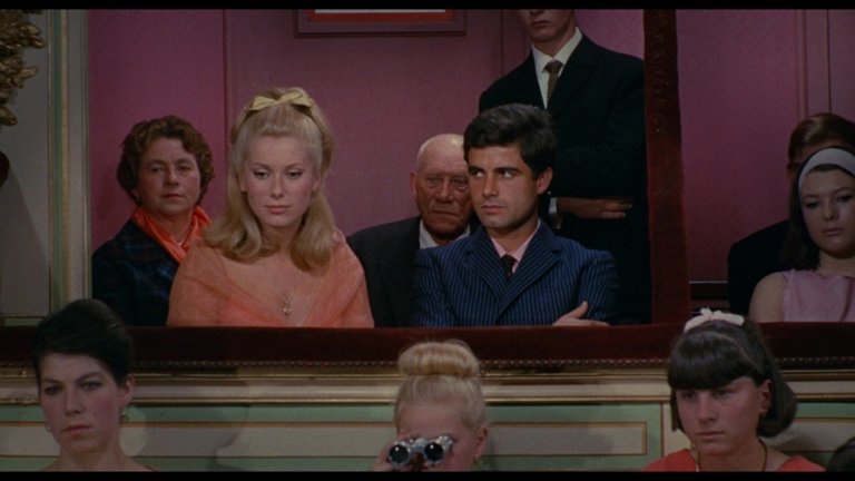 Screen capture from The Umbrellas of Cherbourg