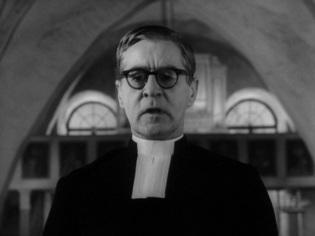 Screen capture from Winter Light