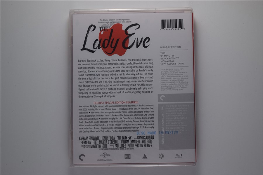 Screen capture from The Lady Eve