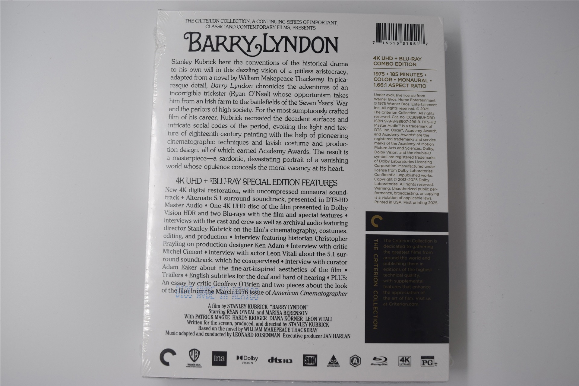 Screen capture from Barry Lyndon