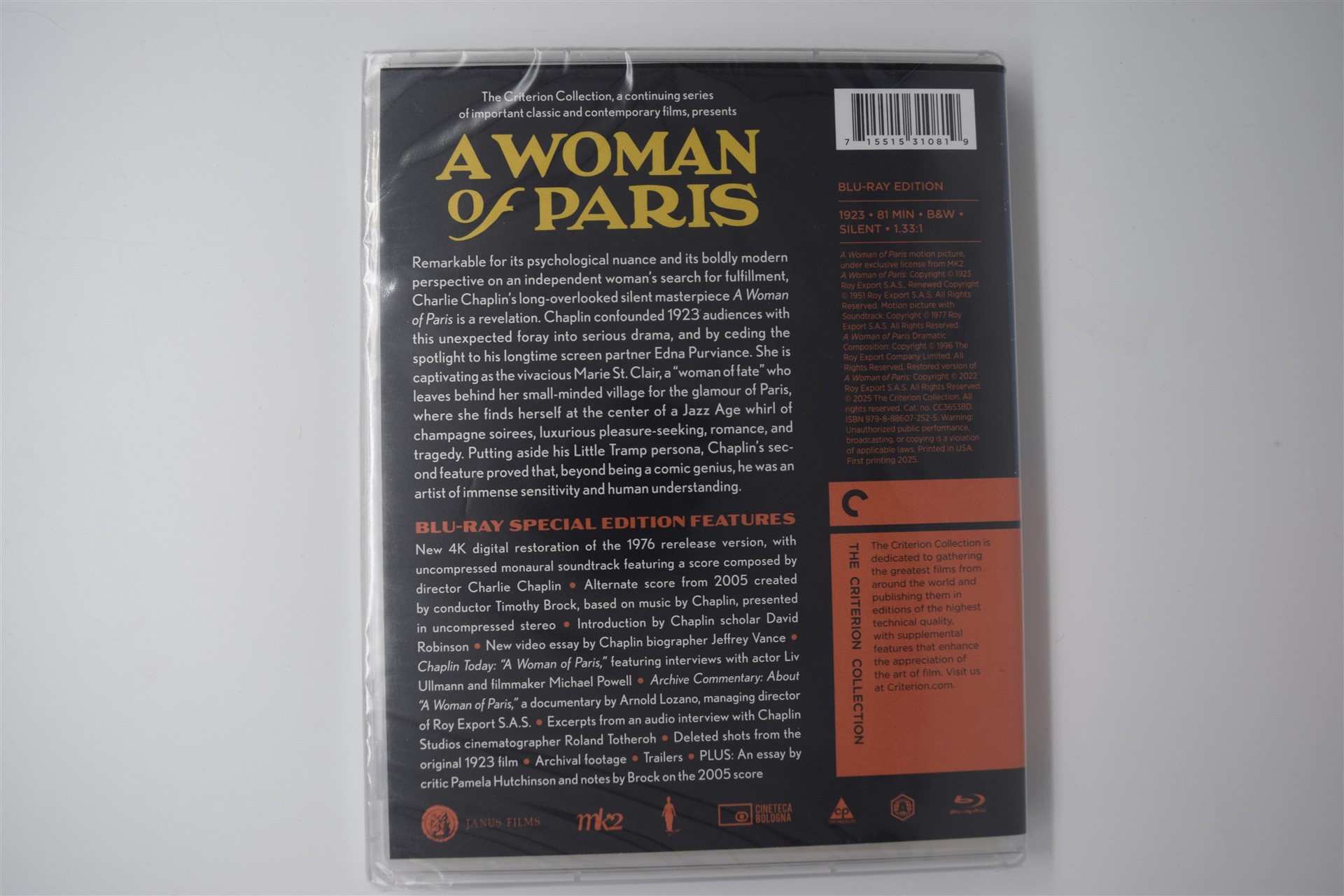 Screen capture from A Woman of Paris
