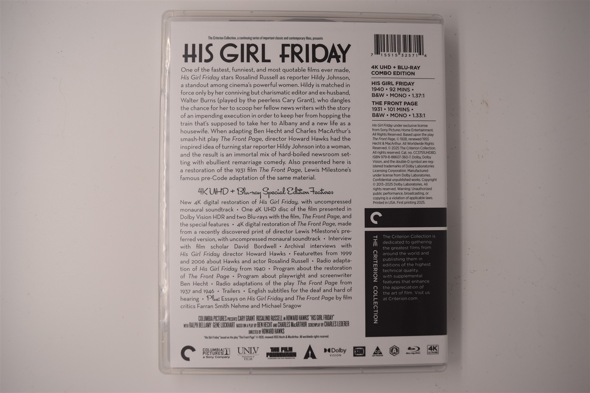 Screen capture from His Girl Friday