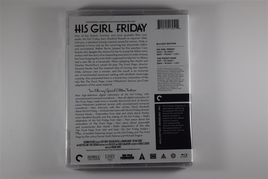 Screen capture from His Girl Friday