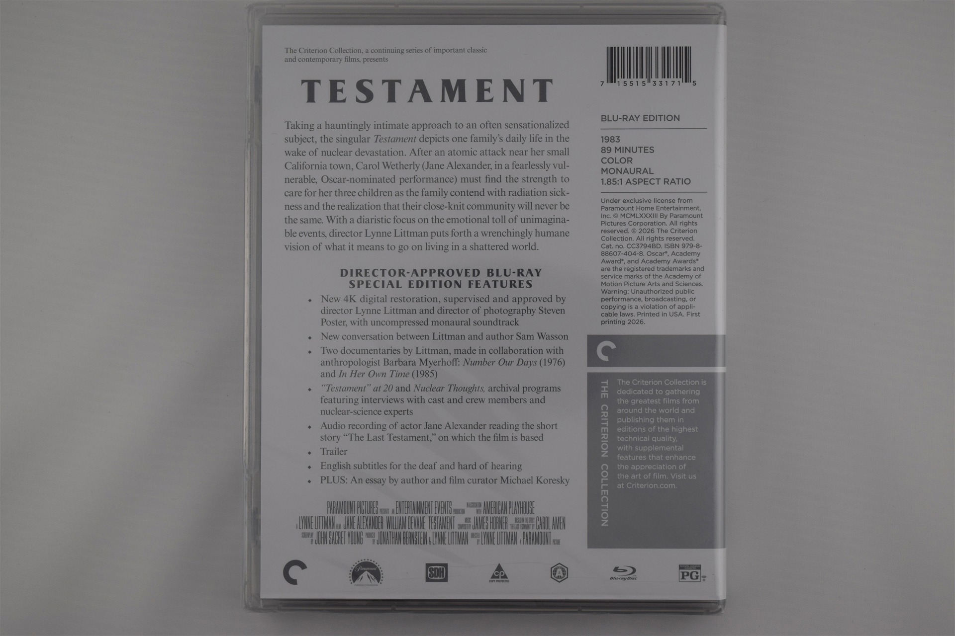 Screen capture from Testament