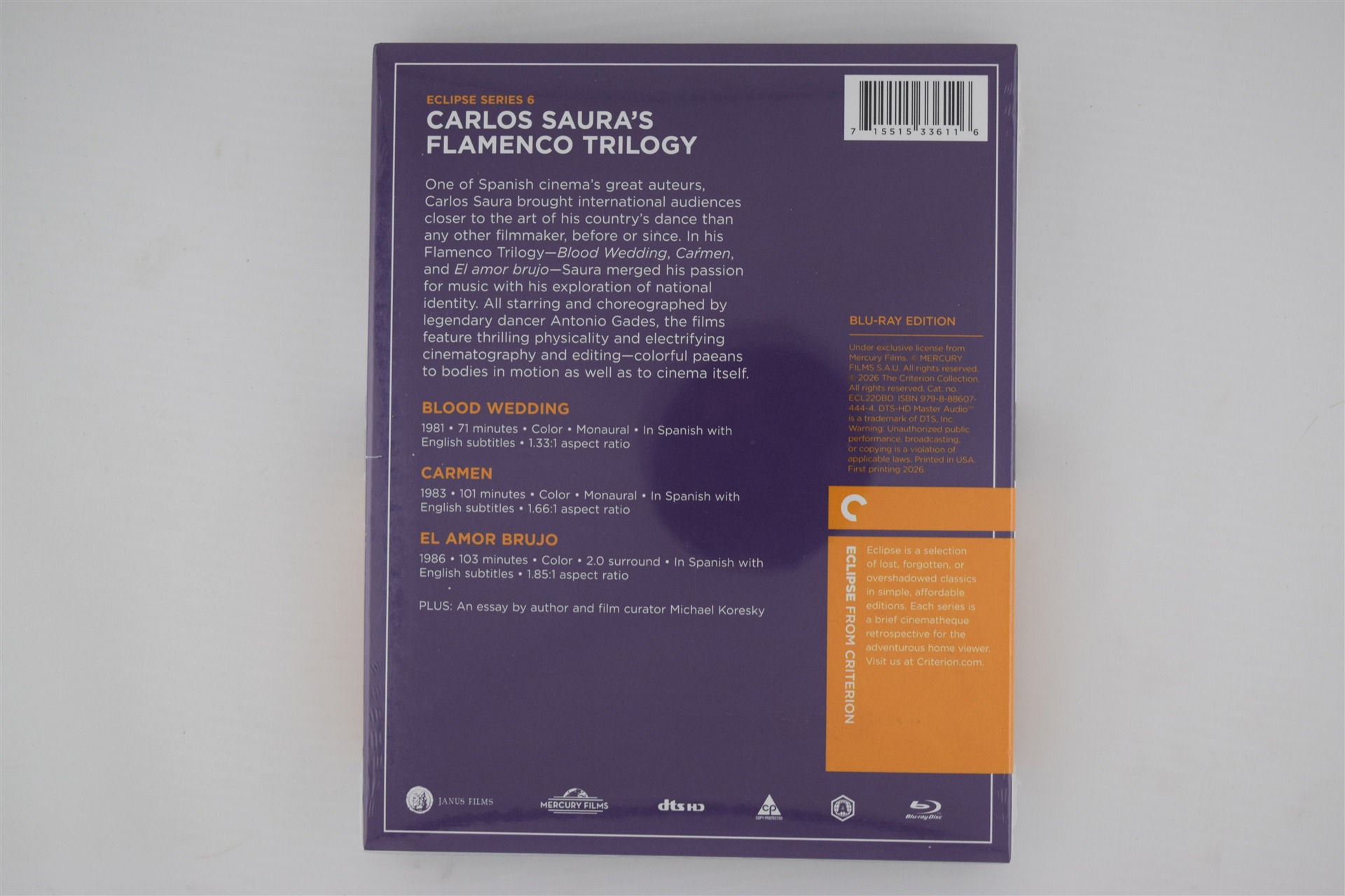 Screen capture from Eclipse Series 6: Carlos Saura’s Flamenco Trilogy