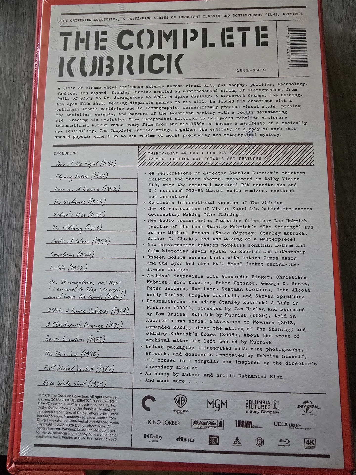 Screen capture from The Complete Kubrick