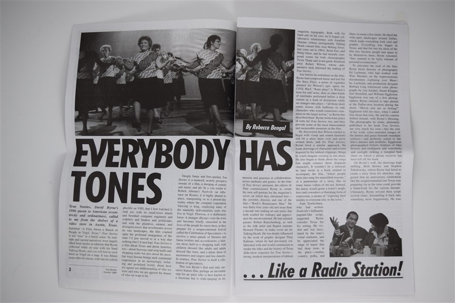 Screen capture from True Stories