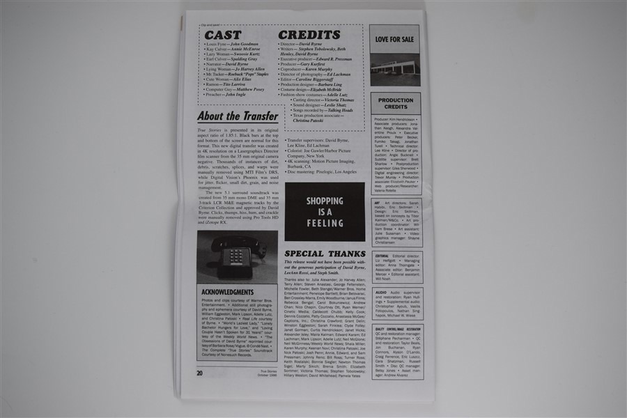 Screen capture from True Stories