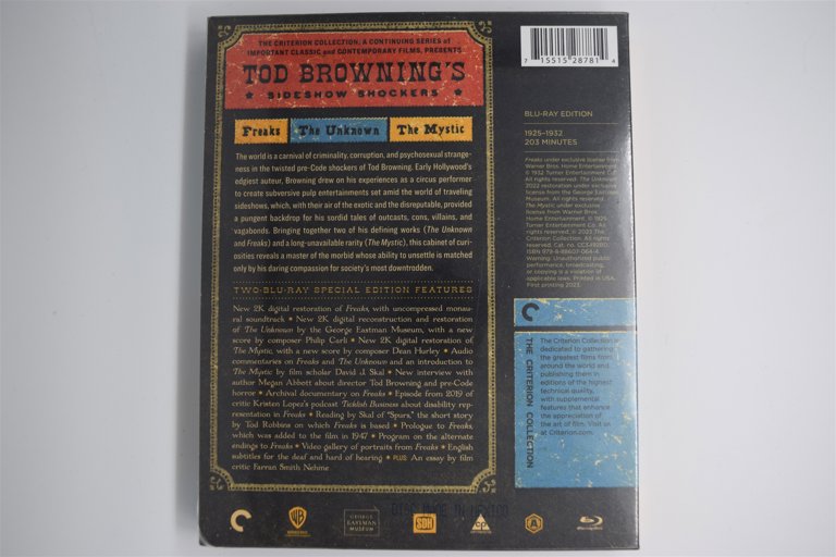 Packaging photo for Freaks / The Unknown / The Mystic: Tod Browning’s Sideshow Shockers