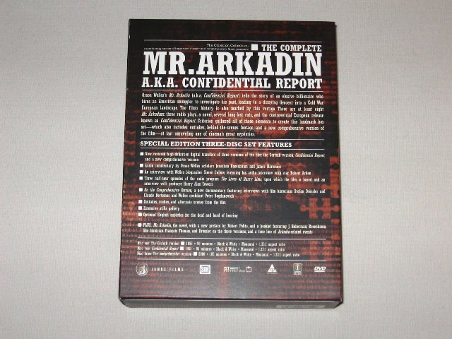 Packaging photo for The Complete Mr. Arkadin - A.K.A. Confidential Report