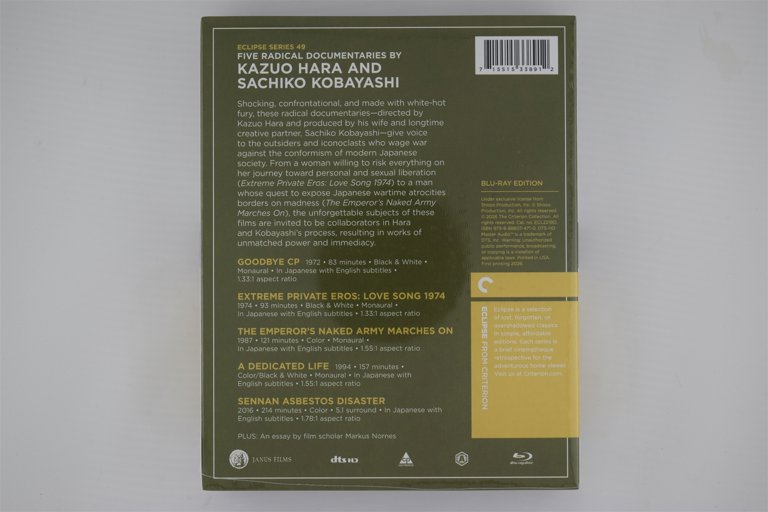 Packaging photo for Five Radical Documentaries by Kazuo Hara and Sachiko Kobayashi