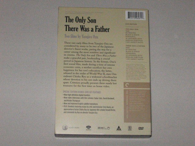 Packaging photo for The Only Son/There Was a Father: Two Films by Yasujiro Ozu