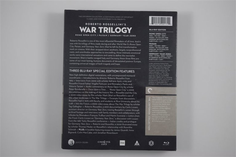 Packaging photo for Roberto Rossellini’s War Trilogy